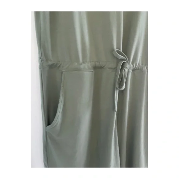 Olive Green Paper Label Jumpsuit - Picture 3 of 6